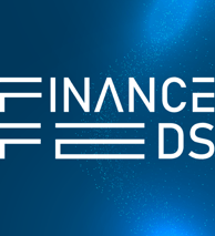 a blue and white finance logo with the words finance