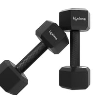 Dumbbells Pack of 2 (5kg*2) Black Color for Home Gym Equipment Fitness Barbell (₹509)