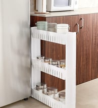 Amazon Brand - Solimo Plastic 3 Layer Slim Storage Organizer Rack with Wheels (₹329)