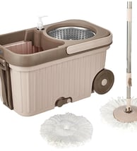 Presto! Elite Spin Mop with Steel Wringer and Auto-fold Handle, Chestnut, 2 Refills (₹1,099)