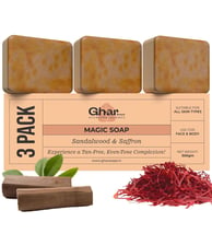 Ghar Soaps Sandalwood & Saffron Magic Soaps For Bath (300 Gms Pack Of 3) (₹399)