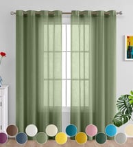 Linenweaves Cotton Linen Solid Sheer Curtain Set (₹1,218)