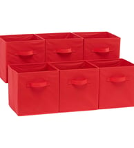 AmazonBasics Foldable Storage Cubes (Red) - 6 Pack