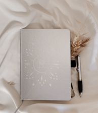 Carnet de note AnNour argenté et stylo lumineux argenté AnNour 