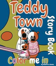 teddy town story colouring book