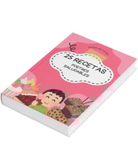 a book with a picture of a girl and a cookie