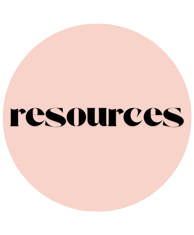 peach circle with the word resources
