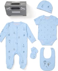 Organic cotton 6 piece unisex baby sleepsuit gift set