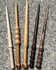 a group of various Harry Potter style wands