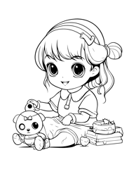 a girl with a teddy bear and a teddy bear