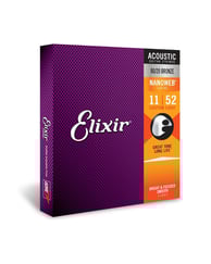 Elixir Strings 80/20 Bronze Acoustic Guitar Stings w/NANOWEB Coating, Custom Light (.011-.052)