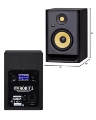KRK RP5 Rokit 5 G4 Professional Bi-Amp 5" Powered Studio Monitor Pair, White