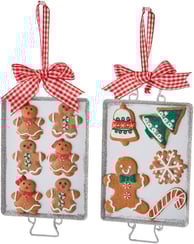 Kurt Adler 6" Metal Cookie Tray with Gingerbread Ornament