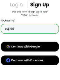 a phone screen showing a sign up for a sign up