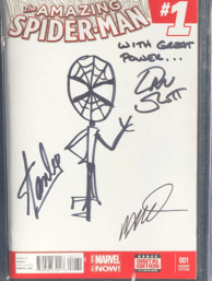stan lee marvel comics signed spider man art