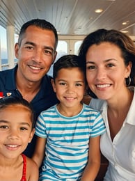 a young hispanic family with a son and a daughter