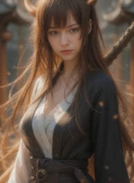 a woman with long hair and a long haircut