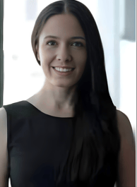 a woman with long hair and a black dresslorena orellana