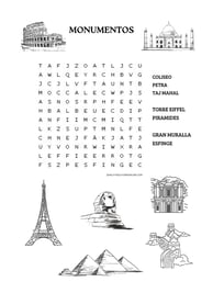 Descubre monumentos sopa de letras para niños