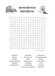 Monumentos históricos sopa de letras nivel intermedio