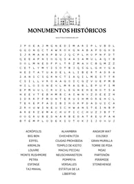 Monumentos del mundo sopa de letras nivel avanzado