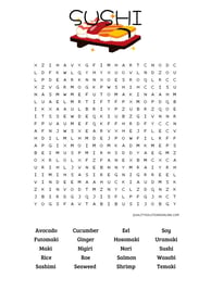 Sushi printable word search 