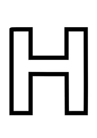 Letter H om uit te printen