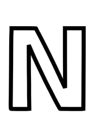 Letter N om uit te printen