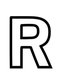 Letter R om uit te printen