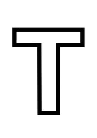Letter T om uit te printen