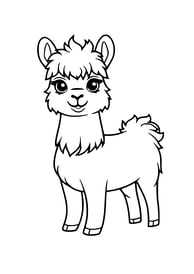 Kleurplaat van een alpaca, simpel