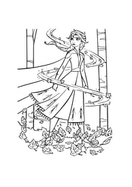 Anna uit Frozen kleurplaat herfst