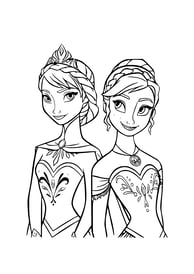 Anne en Elsa Frozen 2 kleurplaat