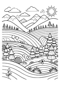 berglandschap kleurplaat