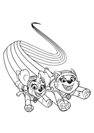 Kleurplaat PAW Patrol Chase en Everest