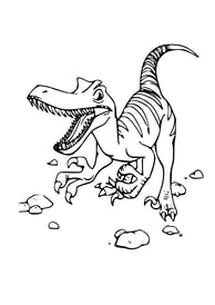 kleurplat raptor dino