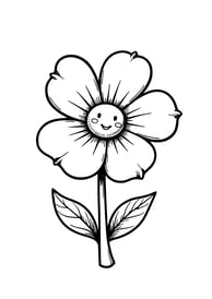 Simpele kleurplaat van een bloem