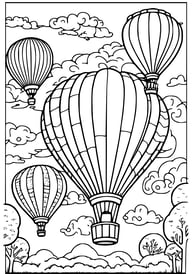 kleurplaat van luchtballonnen