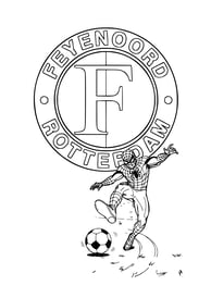 Kleurplaat feyenoord logo met spiderman