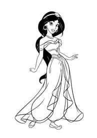 Jasmine kleurplaat prinses