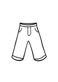 simpele kleurplaat van een lange broek