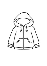 simpele kleurplaat van een hoodie of trui