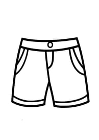 simpele kleurplaat van een korte broek
