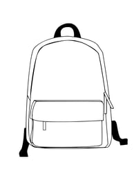 Kleurplaat van een schooltas