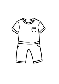 kleurplaat van een tshirt en een broek