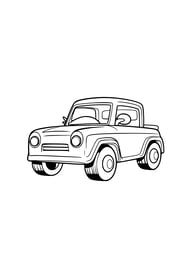 kleurplaat van een auto, simpel