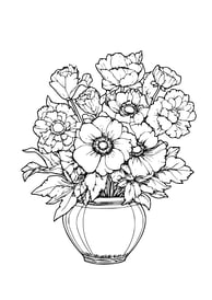moeilijke kleurplaat van een bloemen boeket