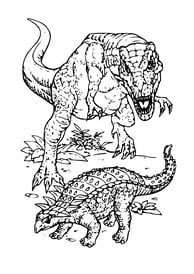 Kleurplaat dino's T-rex