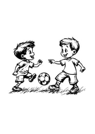 Vloerplaat van kindjes die samen voetballen