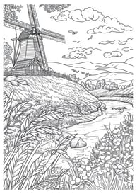 kleurplaat molen